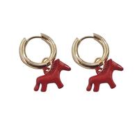 Boucles d ' oreilles cheval Accessoires de mode Artisanat en métal Bijoux d ' oreille uniques Texture en alliage Convient tenues quotidiennes Boucles d ' oreilles pendantes