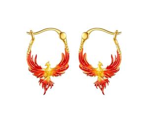 Boucles d ' oreilles créoles phénix métalliques modernes, Design léger, matériaux respectueux de la peau, parfait pour ses boucles d ' oreilles phénix