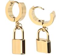 Boucles D’oreilles Créoles Verrouillage en Alliage Doré 1 Paire