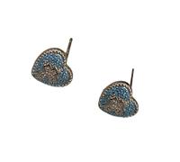 Boucles d ' oreilles croix coeur en zircone cubique scintillante avec turquoise bleue pour Boucles d ' oreilles croix coeur en zircone cubique scintillante avec turquoise bleue pour