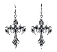 Boucles d ' oreilles croix en alliage uniques, accessoires de styles de rue subtils, port confortable, construction en alliage pour diverses occasions, boucles d ' oreilles élégantes non conformistes