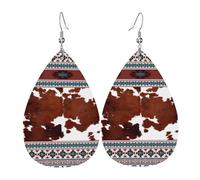 Boucles D‘Oreilles Cuir De Vachette Rustique Bohème Moderne Du Sud-Ouest Amusantes Boucles D'Oreilles Pendantes En Forme Élégant Boucle D'Oreille En Simili Cuir Pour Femme Quotidien Mariage