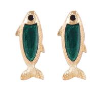 Boucles d ' oreilles d ' étudiant délicates pour femmes, plan de poisson artistique multicolore, tenue de tous les jours, flexibles et décontractées, boucles d ' oreilles d ' étudiant sur le thème de