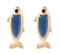 Boucles d ' oreilles d ' étudiant délicates pour femmes, plan de poisson artistique multicolore, tenue de tous les jours, flexibles et décontractées, boucles d ' oreilles d ' étudiant sur le thème de