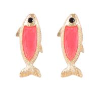 Boucles d ' oreilles d ' étudiant délicates pour femmes, plan de poisson artistique multicolore, tenue de tous les jours, flexibles et décontractées, boucles d ' oreilles d ' étudiant sur le thème de