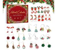 Boucles D’oreilles De Calendrier De Compte À Rebours, Boucle D’oreille Pend | Boucles D'oreilles Pendantes De Noël À Collectionner, 26x18x3cm, Boucles D'oreilles Avec Calendrier Compte À Rebours, Clous D
