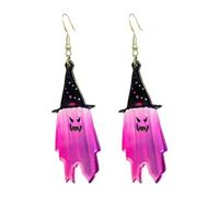 Boucles d ' oreilles de sorcière phosphorescentes, bijoux en acrylique fabriqués à la main pour costumes d ' Halloween et soirées à thème (119字符) Cadeaux de bijoux d ' Halloween faits à la main