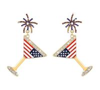 Boucles d ' oreilles délicates, thème du jour de l ' indépendance, accessoires de mode, fête, adaptées Occasions décontractées ou formelles, courbure patriotique