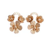Boucles d’oreilles dorées rétro métalliques plissées en forme de fleur, avec un style unique et exclusif, sont parfaites pour ceux qui préfèrent quelque chose de petit et non conventionnel