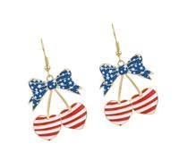 Boucles d ' oreilles du jour de l ' indépendance, bijoux d ' oreille confortables, pendentif, Texture en alliage, parfait pour offrir en ou pour un usage personnel, courbure patriotique