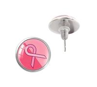 Boucles d ' oreilles élégantes de sensibilisation du sein, pierres précieuses, matériaux en verre, accessoires d ' oreille pour une tenue à la mode, boucles d ' oreilles de mode