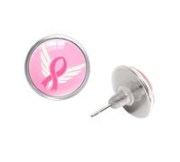 Boucles d ' oreilles élégantes de sensibilisation du sein, pierres précieuses, matériaux en verre, accessoires d ' oreille pour une tenue à la mode, boucles d ' oreilles de soutien du à