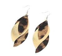 Boucles d ' oreilles élégantes en forme de S avec imprimé léopard distinctif, accessoire d ' oreille en cuir PU, accessoires tendance pour femmes pour fête, boucles d ' oreilles de forme rétro