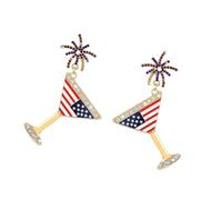 Boucles d ' oreilles élégantes pour le Jour de l ' Indépendance, à porter quotidien, en alliage, avec pendentif en texture, pour des combinaisons de tenues polyvalentes, Independence Day