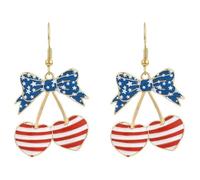 Boucles d ' oreilles élégantes pour le Jour de l ' Indépendance, à porter quotidien, en alliage, avec pendentif en texture, pour des combinaisons de tenues polyvalentes, Independence Day
