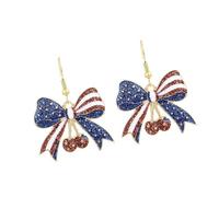 Boucles d ' oreilles élégantes pour le Jour de l ' Indépendance, à porter quotidien, en alliage, avec pendentif en texture, pour des combinaisons de tenues polyvalentes, Independence Day