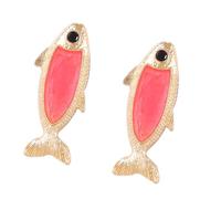 Boucles d ' oreilles en alliage artisanal en forme de crucian bleu, bijoux traditionnels élégants, excellents pour un usage quotidien, sinon idéal pour offrir des boucles d ' oreilles en forme de