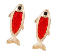 Boucles d ' oreilles en alliage artisanal en forme de crucian bleu, bijoux traditionnels élégants, excellents pour un usage quotidien, sinon idéal pour offrir des boucles d ' oreilles en forme de