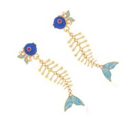 Boucles d ' oreilles en arête de poisson à couche moderne avec accent émaillé vibrant et boucles d ' oreilles de revêtement faites à la main toucher confortable