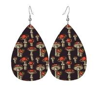 Boucles D’Oreilles En Cuir Champignons Arboricoles Luxueux Boucles D'Oreilles Pendantes De Goutte Amusantes Boucle D’Oreille En Cuir Pour Anniversaires Les Vacances Décorations