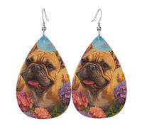 Boucles D’Oreilles En Cuir Chien De Berger Dans Une Prairie Fleurie Au Coucher Du Soleil Luxueux Boucles D'Oreilles Pendantes Vintage Boucle D'Oreille Pour Accessoire Mariage Anniversaires
