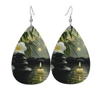 Boucles D’Oreilles En Cuir Coin Serein D'Un Bambou Décontractées Boucles D'Oreilles Pendantes Légères Boucle D’Oreille En Cuir Pour Danse Femme Mariage