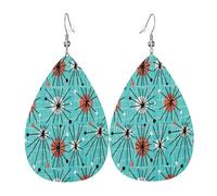 Boucles D’Oreilles En Cuir Couleurs Rétro Modernes Des Années Cinquante Amusantes Boucles D'Oreilles Pendantes De Goutte Légères Boucle D'Oreille Pour Fêtes Anniversaires Danse