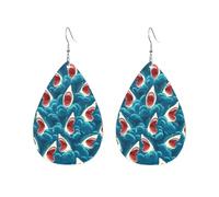 Boucles D’Oreilles En Cuir Des Requins Rigolos Dans Les Vagues Décontractées Boucles D'Oreilles Pendantes Pour Femme Légères Boucle D'Oreille En Simili Cuir Pour Quotidien Anniversaires Danse