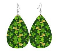 Boucles D’Oreilles En Cuir Dessins De La Saint-Patrick Faits À La Main Vintage Boucles D'Oreilles Pendantes De Goutte Légères Boucle D'Oreille En Simili Cuir Pour Voyages Mariage Femme