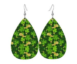 Boucles D’Oreilles En Cuir Dessins De La Saint-Patrick Faits À La Main Vintage Boucles D'Oreilles Pendantes De Goutte Légères Boucle D'Oreille En Simili Cuir Pour Voyages Mariage Femme