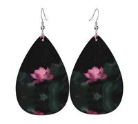 Boucles D’Oreilles En Cuir Fleur De Lotus Élégant Boucles D'Oreilles Pendantes Luxueux Boucle D’Oreille En Cuir Pour Les Vacances Quotidien Accessoire