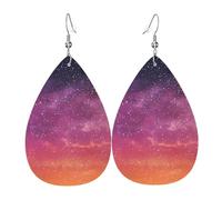 Boucles D’Oreilles En Cuir Fond De Ciel Magique Aux Couleurs Enchanteresses Amusantes Boucles D'Oreilles Pendantes Luxueux Boucle D'Oreille Pour Anniversaires Décorations Danse