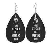 Boucles D’Oreilles En Cuir Je N'Arrive Pas À Me Calmer, Je Suis Une Maman Catcheuse Légères Boucles D'Oreilles Pendantes En Forme Décontractées Boucle D'Oreille En Simili Cuir Pour Fêtes