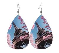 Boucles D’Oreilles En Cuir Peindre La Tour Eiffel De Paris Légères Boucles D'Oreilles Pendantes De Goutte Décontractées Boucle D’Oreille En Cuir Pour Anniversaires Décorations Les Vacances