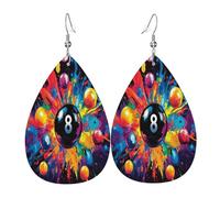 Boucles D’Oreilles En Cuir Tais-Toi, Tire Au Billard Décontractées Boucles D'Oreilles Pendantes Élégant Boucle D’Oreille En Cuir Pour Anniversaires Les Vacances Mariage