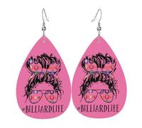 Boucles D’Oreilles En Cuir Tais-Toi, Tire Au Billard Élégant Boucles D'Oreilles Pendantes Pour Femme Luxueux Boucle D'Oreille En Simili Cuir Pour Décorations Accessoire Les Vacances