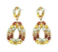 Boucles d ' oreilles en forme de larme, détail en, | Styles élégants ornés de cristaux pour tenues formelles et décontractées, bijoux faits à la main pour fêtes,
