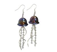 Boucles d ' oreilles en forme de méduse artisanales artistiques, boucles d ' oreilles tendance en forme de méduse, ornement de crochet d ' oreille unique pour les fêtes, les rencontres, les boucles en