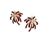 Boucles d ' oreilles en forme de pyrotechnie, décoration avec rouges, bijoux polyvalents pour femmes et filles, boucles d ' oreilles rouges élégantes