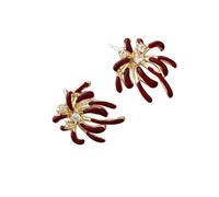 Boucles d ' oreilles en forme de pyrotechnie, décoration avec rouges, bijoux polyvalents pour femmes et filles, boucles d ' oreilles en cristaux
