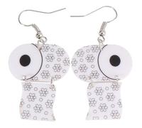 Boucles D’oreilles en Papier Roulé Amusantes 1 Paire Acrylique | Blanc, Design Pendantes, pour Femmes et Filles, pour Rassemblements et Sorties Entre Amies