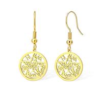 Boucles d’oreilles en pentagramme du Tétragramme Boucles d’oreilles pendantes avec le Nom sacré hébreu de Dieu YHVH Bijou spirituel occulte, amulette païenne de sorcellerie protectrice femmes