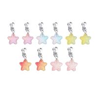 Boucles D’oreilles Étoile 5 Paires en Alliage et Résine, Pendantes | Design Créatif, Forme Étoile à Cinq Pointes, Style Mignon, pour Anniversaires et Fêtes