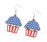 Boucles d ' oreilles étoile patriotique avec pendentif d ' oreille unique toucher vintage, parfaites pour célébrer les héritages américains le 4 juillet, bijoux drapeaux américains