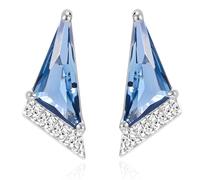Boucles d’oreilles Femme en Argent 925 avec Cristal Coloré Saphir - Boucles d’oreilles Élégantes et Minimalistes avec Zirconium Brillant - Idée Cadeau avec Coffret Raffiné