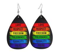 Boucles D‘Oreilles Fierté Lgbt Rainbow Amour Gay Respect Liberté Tolérance Égalité Vintage Boucles D'Oreilles Pendantes En Forme Décontractées Boucle D’Oreille En Cuir Pour Fêtes