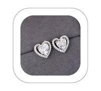 Boucles d’oreilles florales pour femmes, boucles d’oreilles en diamant et en coeur, Design de fleur délicate hypoallergénique pour un usage quotidien, cadeau élégant pour elle
