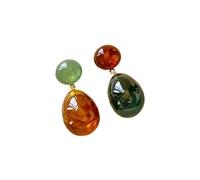 Boucles d ' oreilles géométriques asymétriques en résine avec couleur, clous d ' oreilles asymétriques géométriques confortables