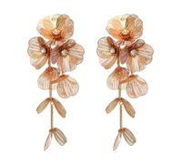 Boucles d’oreilles gothiques unisexes acier Fleur Cristal Boucles D’oreilles Style Européen Et Américain Personnalité Mode Longues Boucles D’oreilles Ms Voyage Mariage Accessoires Cadeaux pour femmes