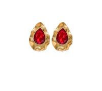 Boucles d’oreilles gothiques unisexes Verre rouge Coeur en forme d’acier Boucles d’oreilles Style européen et américain Personnalisé Mode Stud Boucles d’oreilles Filles Mariage Accessoires cadeaux